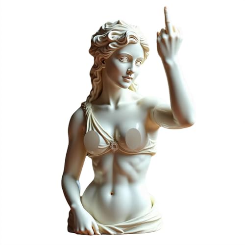 Venus mit Haltung Statue – Unapologetic Mittelfinger Harzfigur, kühne moderne Kunst Dekor für...