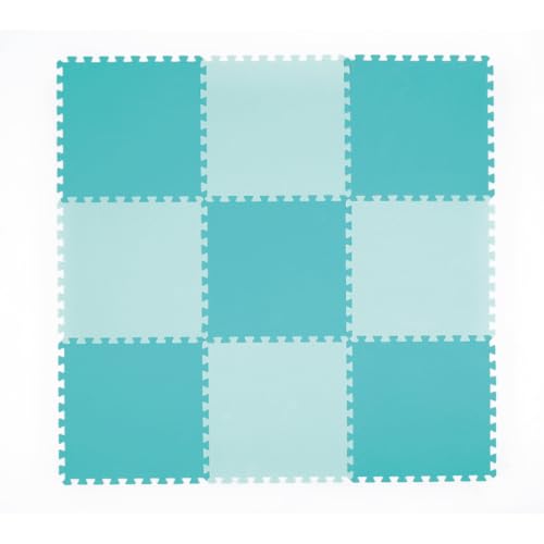 Ludi - Tapis de Sol XXL 145x145 cm - 9 Dalles en Mousse pour Jeux Sécurisés, Piscine à Balles, Tapis d'Éveil - Utilisation Intérieure & Extérieure