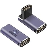 Poyiccot USB C Female to Female Adapter, USB C Coupler 240W, 40Gbps 90 Degree USB Type C Coupler ...