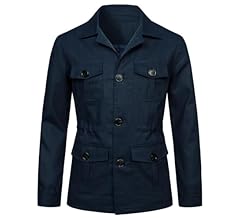 Amazon | [D.IIZOO] 春夏秋 紳士服 平折襟 麻ジャケット