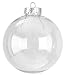 youseexmas Clear Glass Hanging Round Ball Christmas Ornaments 8cm Sponge Pack of 6