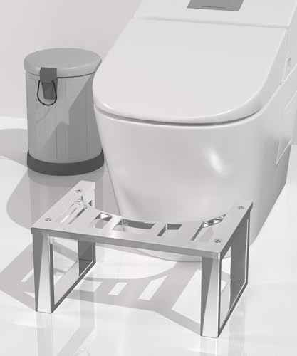 Stainless Steel Toilet Stool? Durable, Easy to Clean, and Comfortably Designed for Bathroom Support? (Silver, 7 Inch)