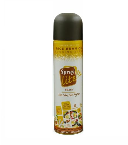 SprayLite Cooking Spray Rice Bran Oil| Perfect Non-Stick | Healthy Low-Calorie Cooking | Time-Tested American Formula | Ideal for Air Frying and Grilling| 220ml Can