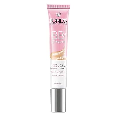 PONDS BB+ Cream Natural Shade, Light Coverage with SPF 30 PA++, 18 g (0.63 oz)