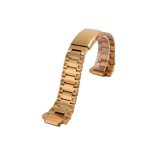 カシオ G-SHOCK GA-2100 ステンレススチールストラップ メタルケース ベゼル GA2100 GA2110 GA-B2100 リフィット メンズウォッチバンド (ストラップゴールド)