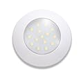 Raycharm 3.7 Inch Round LED Interior Ceiling Dome Light Fixture, 300LM 6000K Cool-White for RV Camper, 12V/24V DC, High Light-Output Low Ampere Draw, Plastic Housing White Finish, 1-Pack