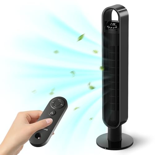 Ventilador de Torre Silencioso con Mando a Distancia, Ventilador Portátil con...