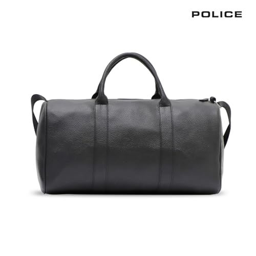 Image of POLICE Premium Travel Duffle Bag | Premium Texture Vegan Leather Duffle for Men & Women | Spacious Weekend & Gym Bag with Adjustable Shoulder Strap