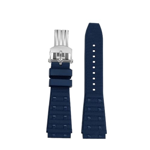 [X] 22mm 24mm \tgtbfSvoh uCgOXgbvɓK @B^C~OɓK AxW[YɓK X[p[I[VvohɓK(Blue silver buckle,22mm)