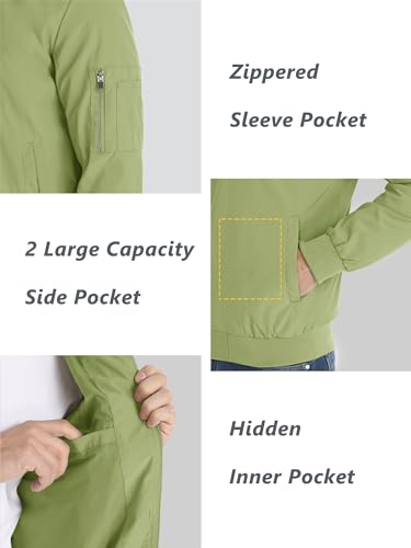KEFITEVD Mens Lightweight Jacket Casual Bomber Jackets Military Windbreaker with Multi Pockets