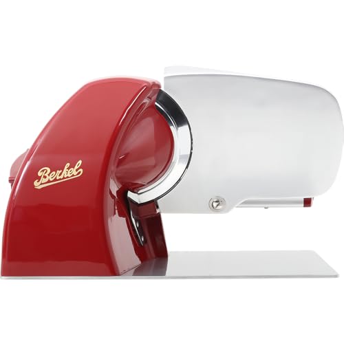 Berkel Home Line 200 Food Slicer - Red | 8' Blade | Compact Meat Slicer for Prosciutto, Cold Cuts, Cheese, Fruits and Veggies | Stylish Kitchen Appliance for Home | Italian Heritage Since 1898