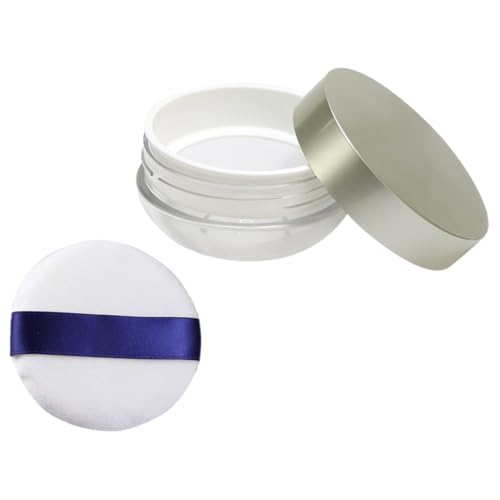 PartyKindom 1pc Loose Powder Puff Box Makeup Powder Case Beauty Puff Case Safe Leakproof for Travel Color