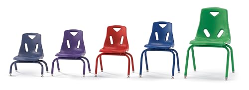 Image of Berries Jonti-Craft 8126JC1119 Stacking Chair with Powder-Coated Legs, 16 inch Height, Green