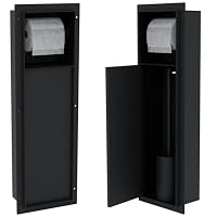 HAGO24 | WC Modul | Edelstahl Schwarz | Unterputz | Einbauschrank | Wandnische | 200x600mm | Toilettenpapierhalter | Bürstenhalter | Push-to-Open | befliesbare Tür | Stauraum – Ansicht 6