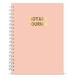 Sysflmygs Notary Journal - Official Notary Public Record Book with Numbered Pages - Notary Journal Log Book for Notarial Acts & Records – Notary Supplies - 420 Entries, Spiral Bound, 7'x10', Pink