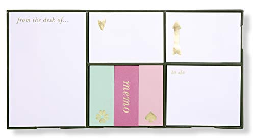 Kate Spade New York Sticky Note Set, Includes 5 Sizes with 100 Sheets of Each, Color Block