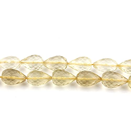 Lemon Quartz Tear Drop perles percées sans défaut pour montage de bijoux SB1461