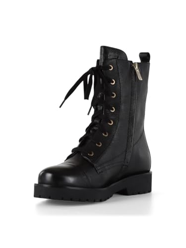 Twinset Para Mujer. 252TCP150 Botines De Piel Con Cadena Y Oval T Negro (37), Plano, Cremallera, Casual - 5