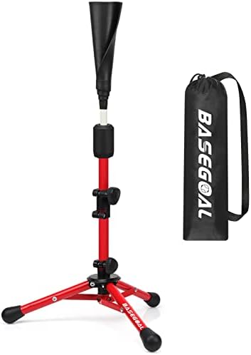 BaseGoal Baseball Tee for Kids,Batting Tee,Softball Tee,Youth Hitting Tee,Teeball Tee,Travel Tee,Easy Adjustable Height