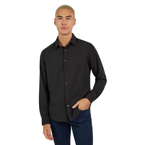 DKNY Men's Long Sleeve Button Down Shirt - Mens Casual Button Up Shirt