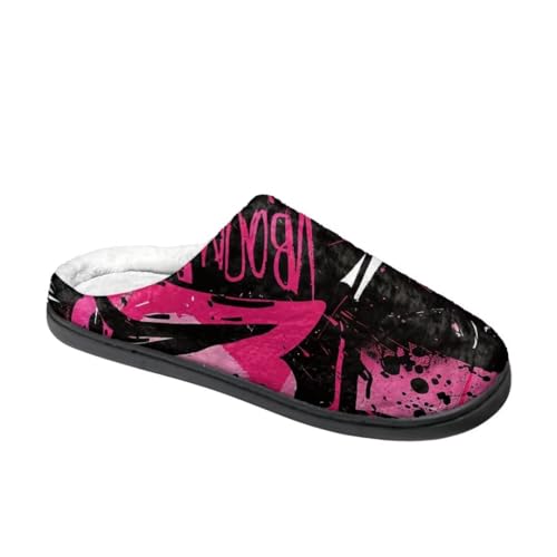 Jeiento Fluffy Winter House Shoes for Women Ladies Closed Toe Slipper Indoor Bedroom Slipper Anti-Skid Rubber Casual Soft Slides Scuff Slippers3