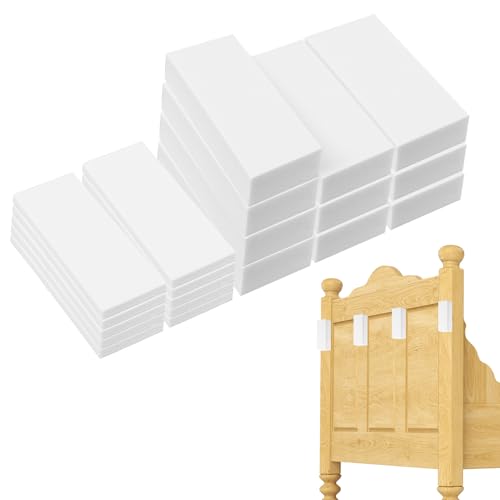 Lot de 20 Butées de lit pour Mur, Protections Murales de Meubles Remplissage d'Espace pour Mur de lit, Blanc