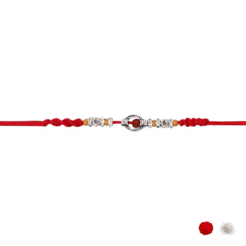 Image of I Jewels Design Rakhi With Roli Chawal & Rakshabandhan Card For Bro /Brother /Bhai