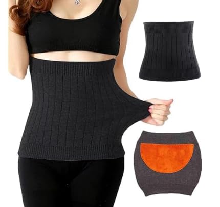 Risipu Damen Kaschmir Winter Nierenwärmer elastische Taille und Bauch Unterstützung Wärmegürtel für Rücken Lendenwirbelsäule und Menstruationsschmerzen Relief