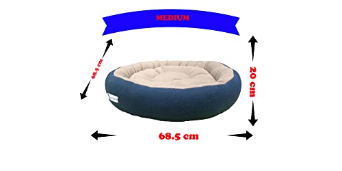 Image of Premium Medium Size Dog Bed for Medium Dogs and Puppies Anti Skid Bottom Washable Orthopedic Big Dog /cat Beds Cream /Blue