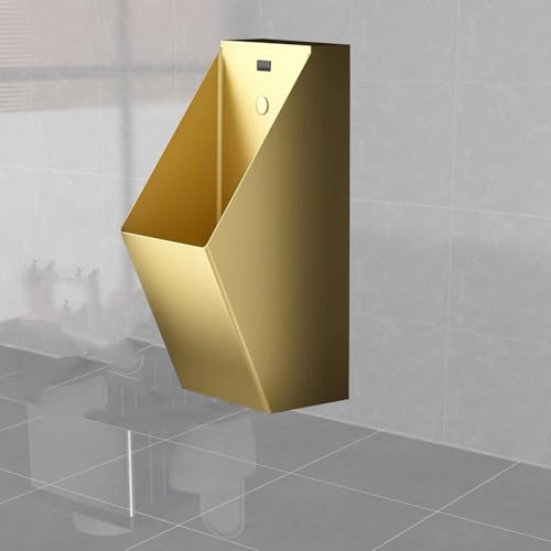 OTQEFTN Commercial Flushing Urinal,304 Stainless Steel Urinal,Men's Urinal,Bar Urinals,Washout Urinal with Sensor,Wall-Mounted Induction Flush Urinal