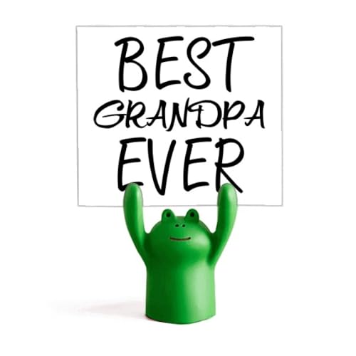 Porte-mémo grenouille et pince note Art déco cadeau Best Grandpa Ever pour bureau