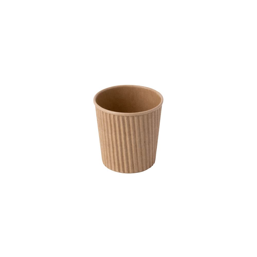 BIOZOYG 500x bicchierini caffè isotermici 100 ml / 4 oz, Ø 62 mm marrone - bicchieri carta a doppio strato e senza plastica - bicchierini caffe carta