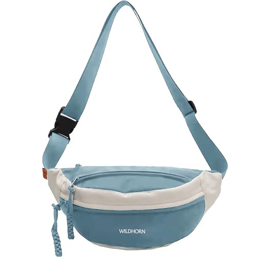 Image of WILDHORN Sling Bag for Men & Women | Water-Resistant Crossbody Waist Bag with Adjustable Strap | Stylish Travel, Daily & Casual Sports Chest Bag (Blue)