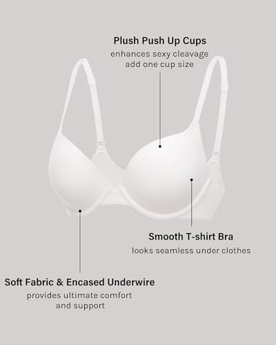 INLYRIC Women's Push Up Bra Tshirt Demi Supportive Bras Underwire Plunge Padded Comfortable Inbarely Plus Collection3