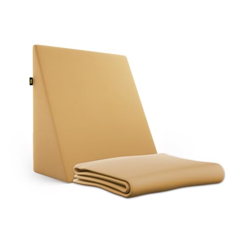 Image of Frido Wedge Plus Cushion Cover | Ultrasoft, Breathable & Cool Pillow Cover | Aesthetic Pillow Cover for Home | Durable & Machine Washable | Mustard Yellow