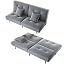 2 Seater Adjustable Fabric Grey