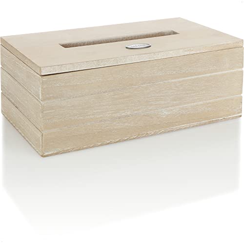 com-four® Caja de pañuelos cosméticos de Madera - Caja de pañuelos con Tapa abatible - dispensador de Toallas para baño, Dormitorio y Sala de Estar (1 Pieza - marrón - Madera)