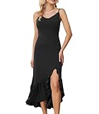 GRACE KARIN Vestido Ajustado Sexy sin Espalda para Mujer Vestidos de cóctel Fiesta de Noche Club Vestido de Novia Negro M