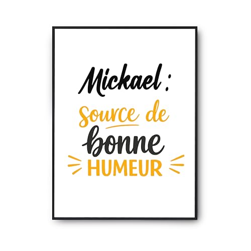 Poster citation anniversaire et affiche Mickael humour décoration murale maison
