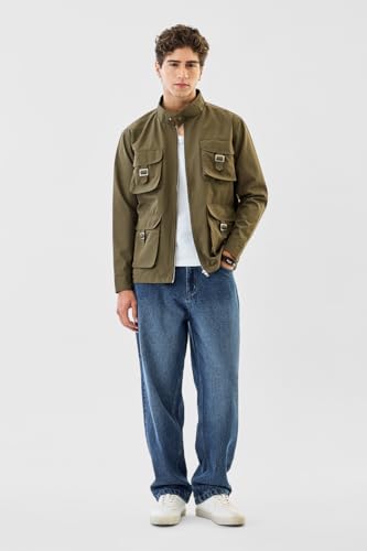 Image of SNITCH Men Casual Jacket | Regular Fit Textured Pattern With Lapel Collar & Full Sleeve | Polyester Blend Zip Closure For Everyday Street Style & Layering