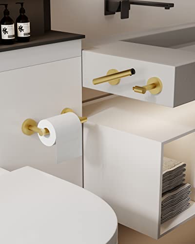 Image of RARXTR Gold 2 Pack Toilet Paper Holder SUS304 Stainless Steel Double Post Pivoting Toilet Paper Roll Holder Wall Mounted Toilet Tissue Holder for Commercial Bathroom RV