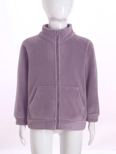 Kids Girls Long Sleeve Fleece Jacket Boys Full Zip Winter Warm Shaggy Outerwear Stand Collar Coat3