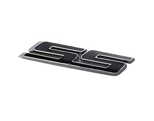 Image of Aimoll 1x SS Emblems ABS Sticker 3D Logo for Impala Cobalt Camaro 2010 2011 2012 2013 2014 2015 2016 2017 (Chrome Black)