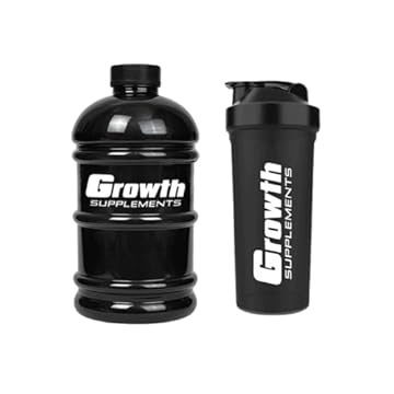 Combo Galão de Água 2l e Coqueteleira 600ml GROWTH (PRETO)
