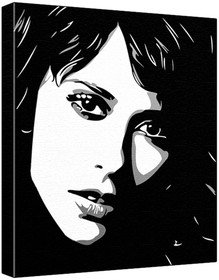 Jennifer Love Hewitt (100% Original Painting. Not A Print ) Acrylic Paint On Deep Framed Canvas (60 x 50 x 1.8 cm) 3-Colour Black/Grey/White-image-15