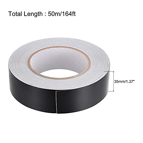 Image of uxcell Aluminum Foil Tape Black Matte Tape Non Reflective 35mmx50m /164ft for HVAC, Sealing, Patching Hot and Blocking Light