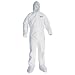 Kleenguard A10 Light Duty Coveralls (10631), Zip Front, Elastic Wrists, Hood, Boots, Breathable Material, White, 2XL, 25/Case