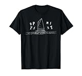 Optimist Segelboot Dinghy Opti Segeln Grafik T-Shirt, Herren, Schwarz, L