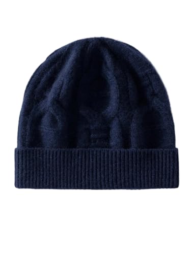 Bonnet tricoté en cachemire chaud hiver solide texturé unisexe chapeau décontracté moderne