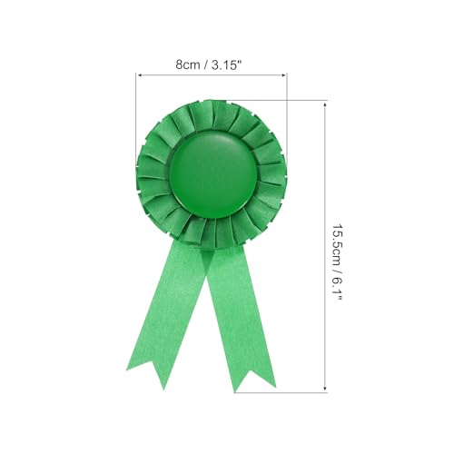 PATIKIL Blank Award Ribbon, 6 Pcs Rosette Ribbon Honorable Prize Recognition Ribbon for DIY Party, Wedding, Competition, Sport, Green - Image 2
